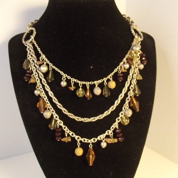 Jewelry - Multi Strand Charm Necklace Magnetic Clasp